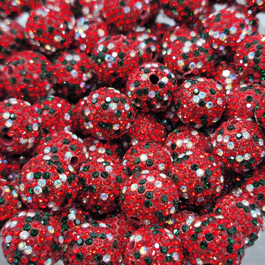 Rhinestone  Clay Christmas beads 16MM