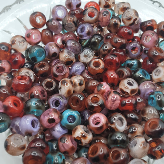 Leopard print multicolored spacer beads