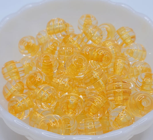 14mm acrylic beehive beads
