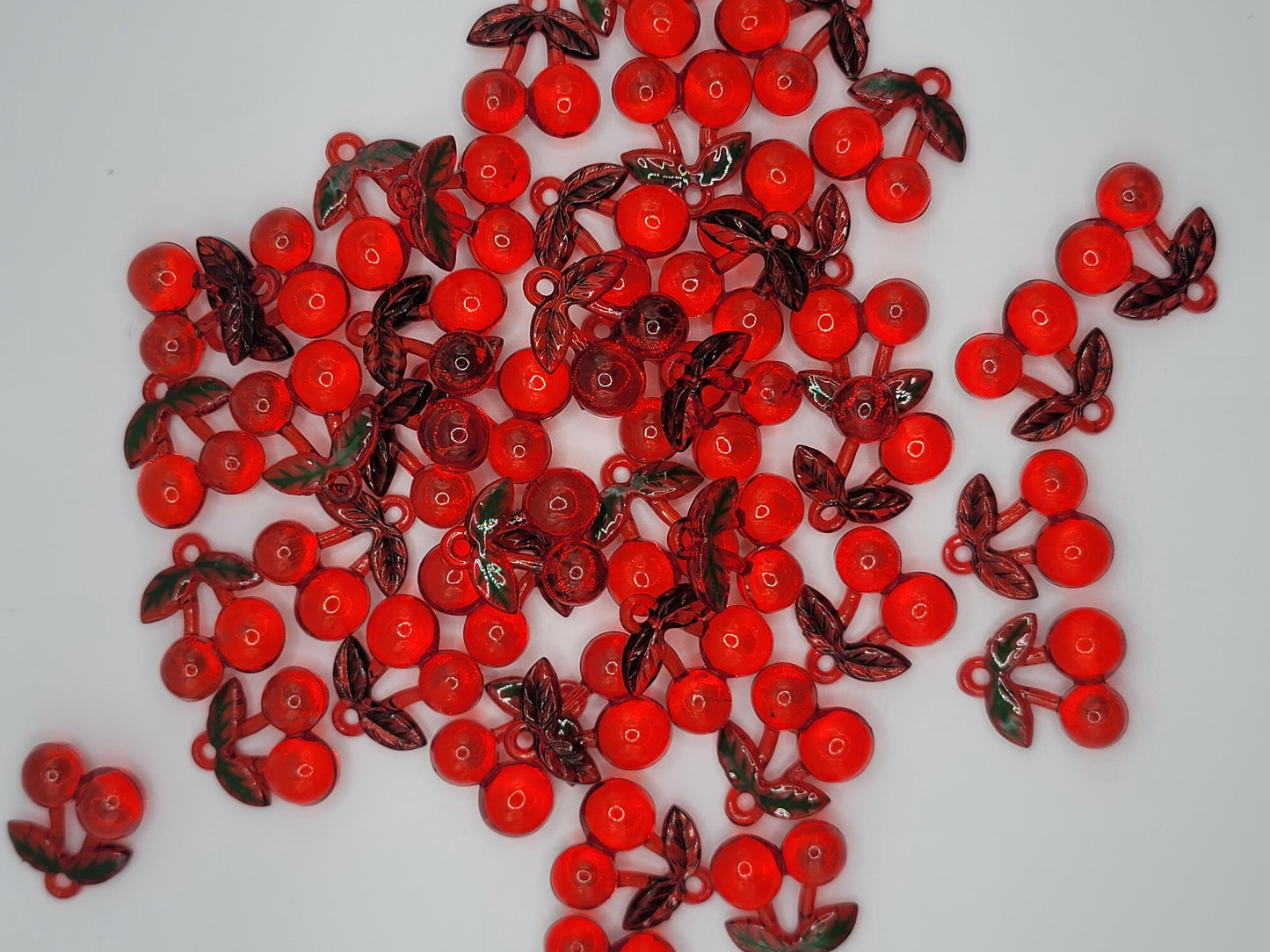 Red cherry acrylic charms