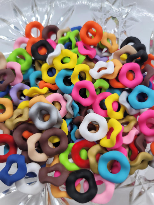 16MM Wavy Acrylic Spacers, matte colors, mix of 30