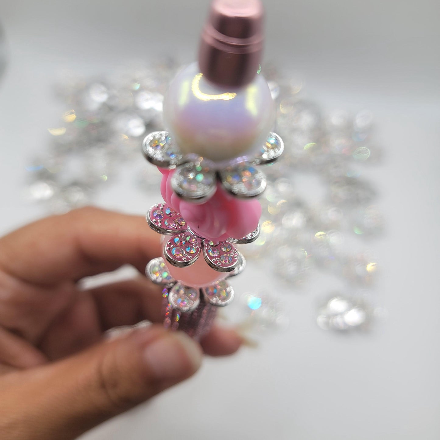 Acrylic AB rhinestone flower spacers