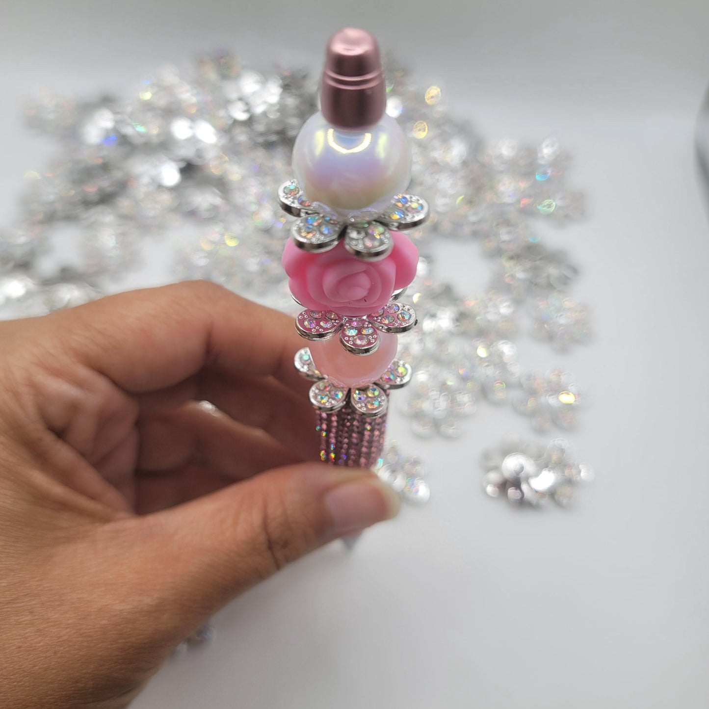 Acrylic AB rhinestone flower spacers