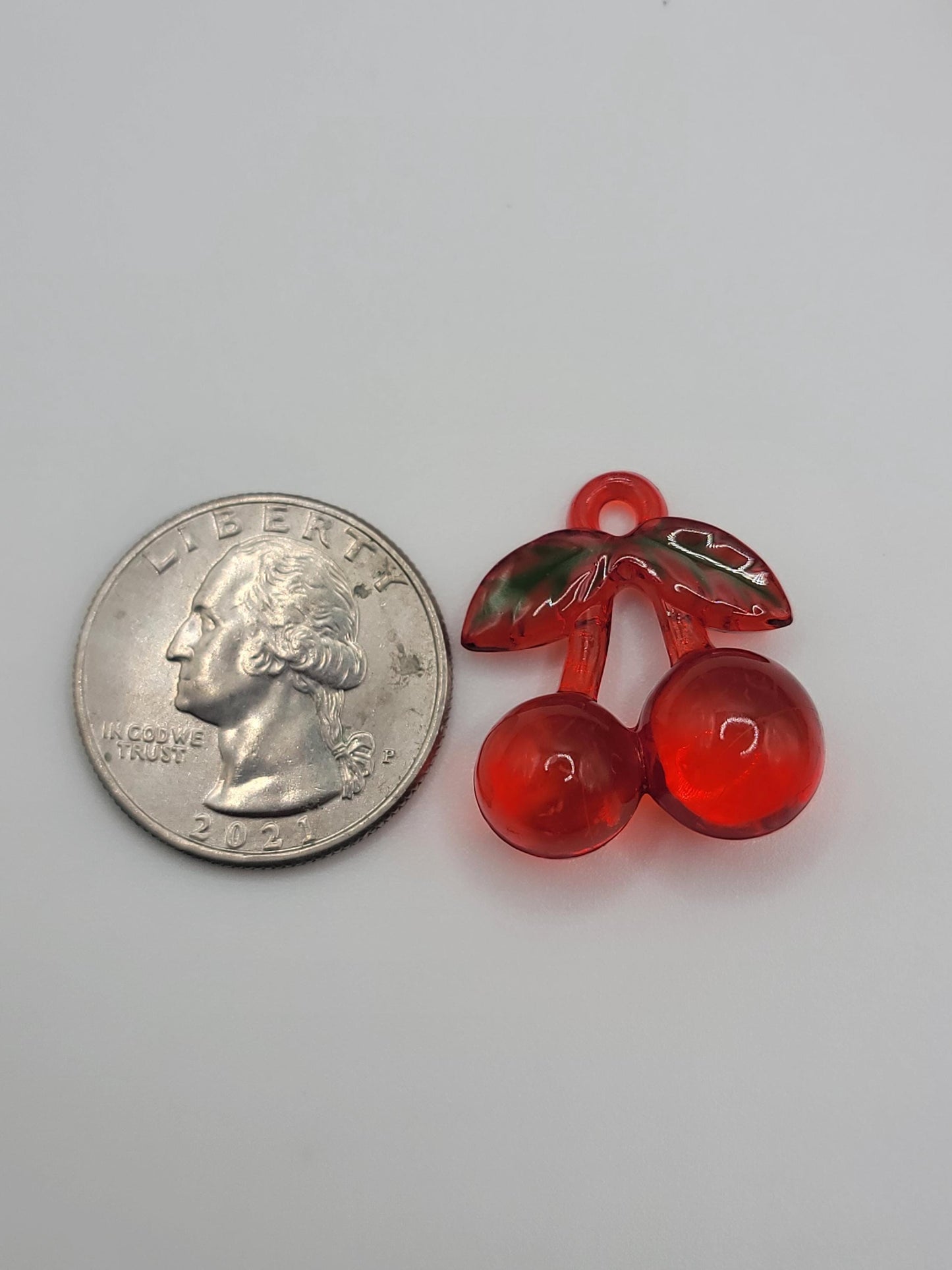Red cherry acrylic charms