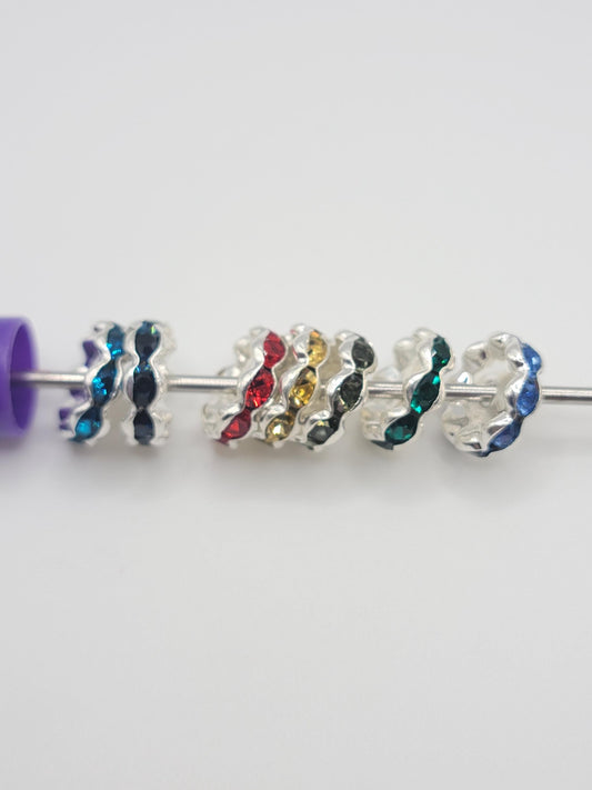 12mm rhinestone spacers, mix of 50