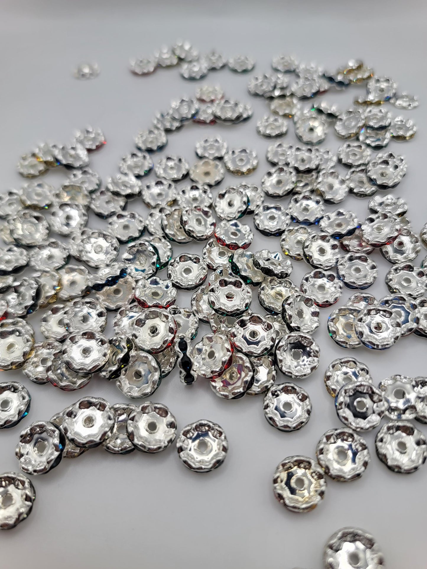 12mm rhinestone spacers, mix of 50
