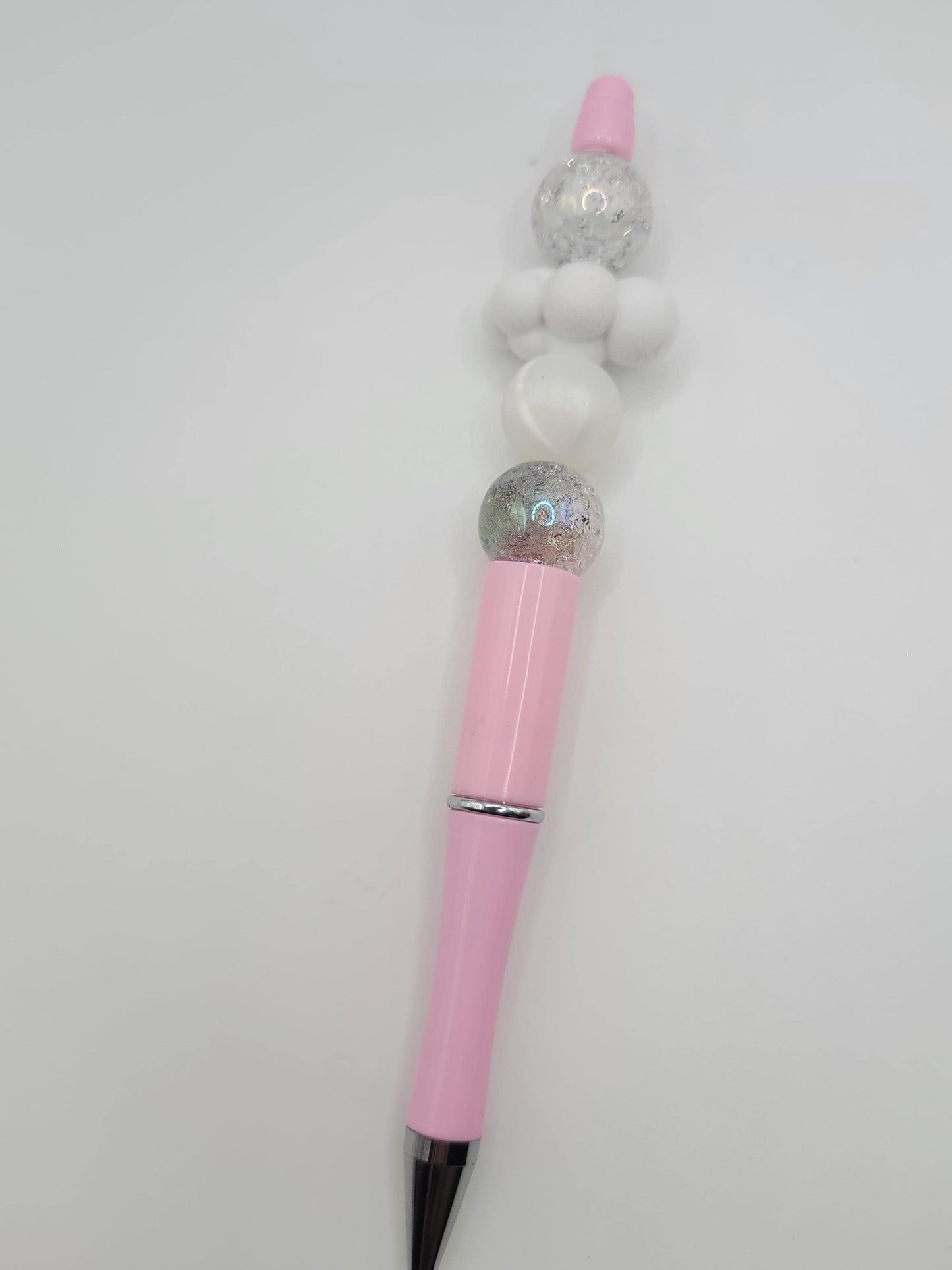 Flocked White Cloud Bead: Fluffy Cloud Effect, 1 inch Wide