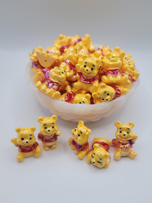 3D Acrylic Honey Bear Bead 5 mixed pieces