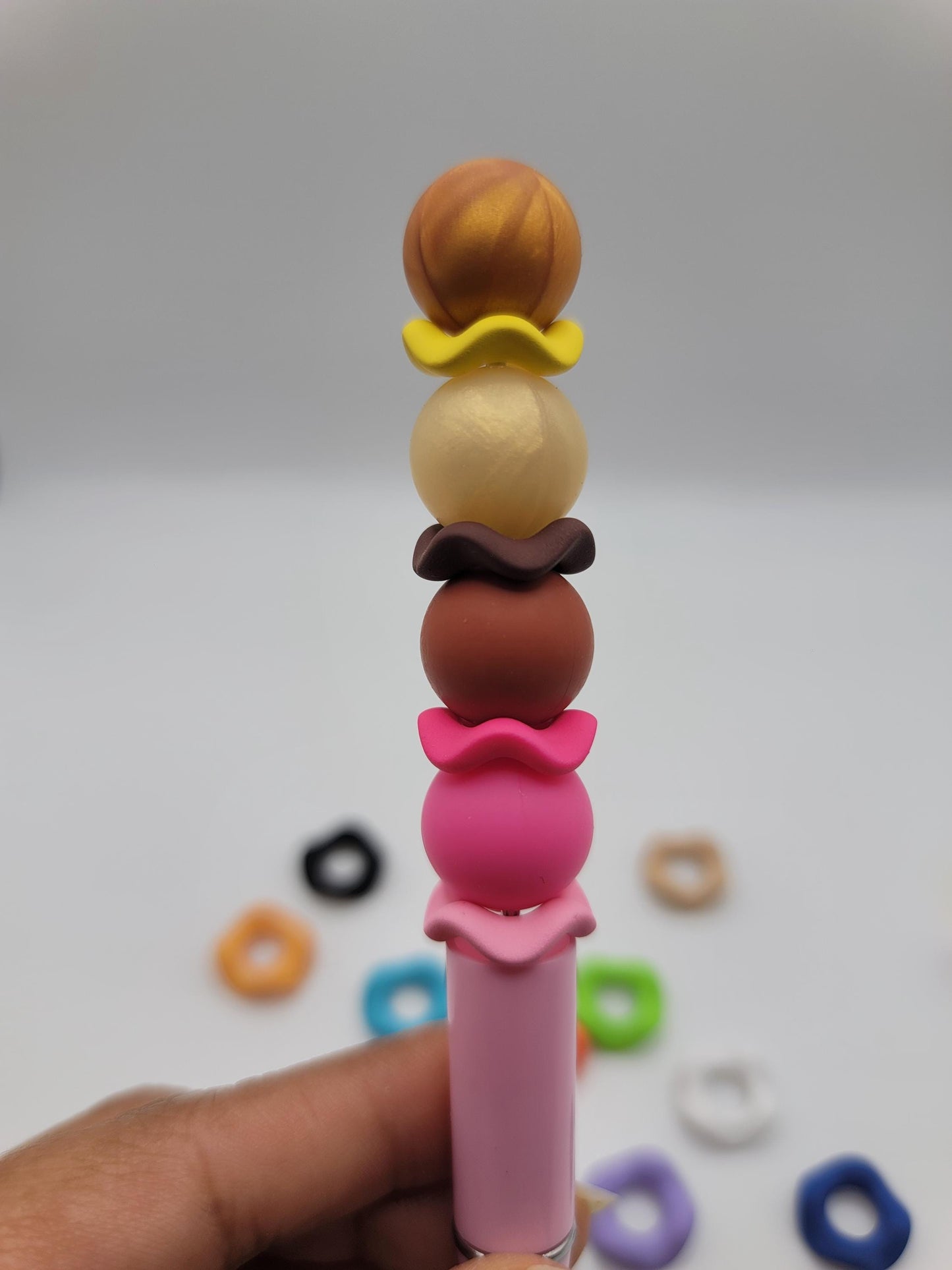 16MM Wavy Acrylic Spacers, matte colors, mix of 30