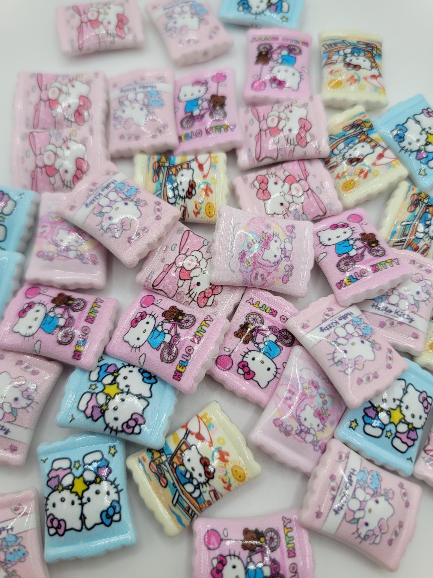 HK Resin Pillow Beads – Kawaii double sided – DIY Jewelry & Craft Supplies,  5 pc