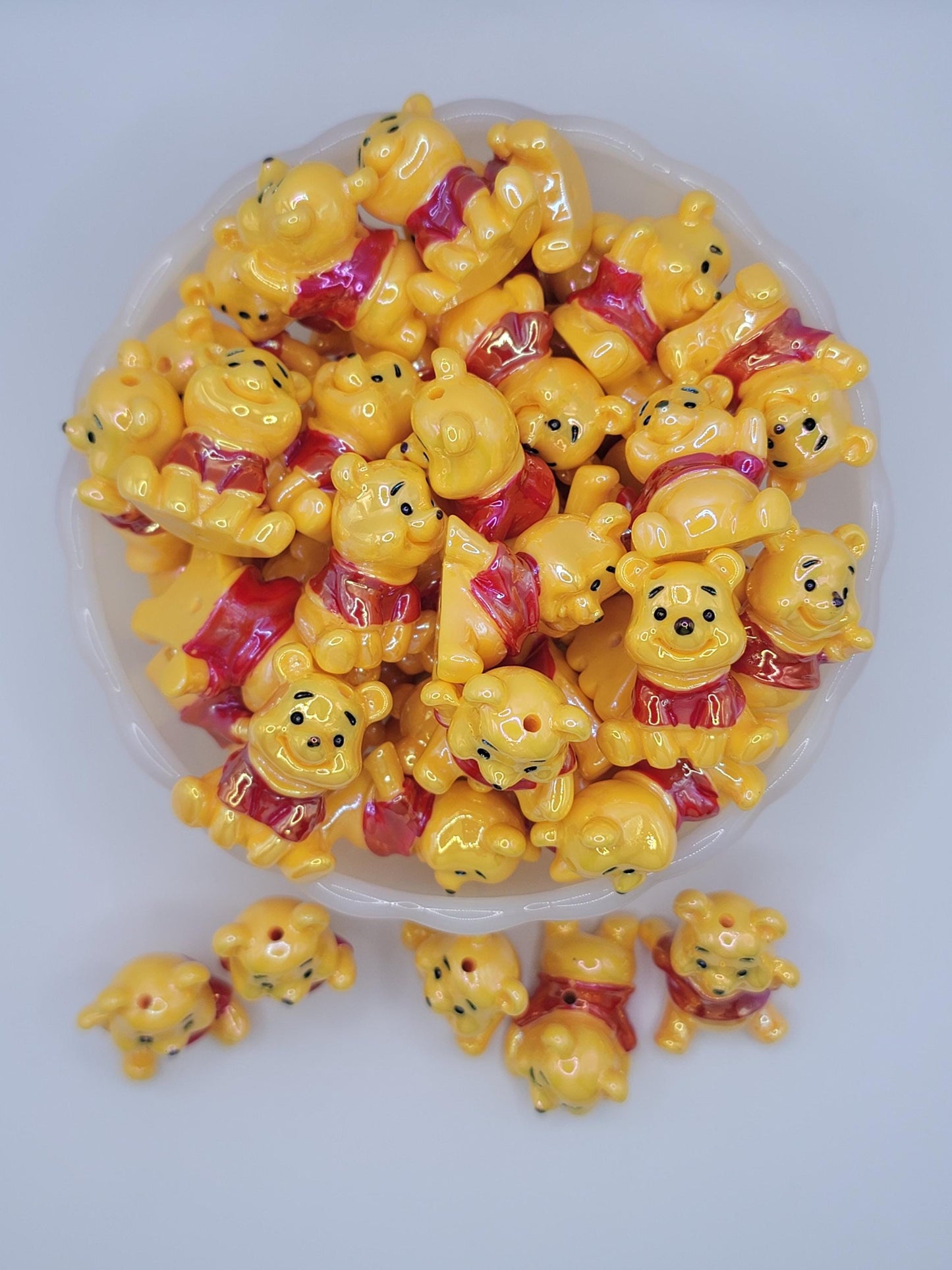 3D Acrylic Honey Bear Bead 5 mixed pieces