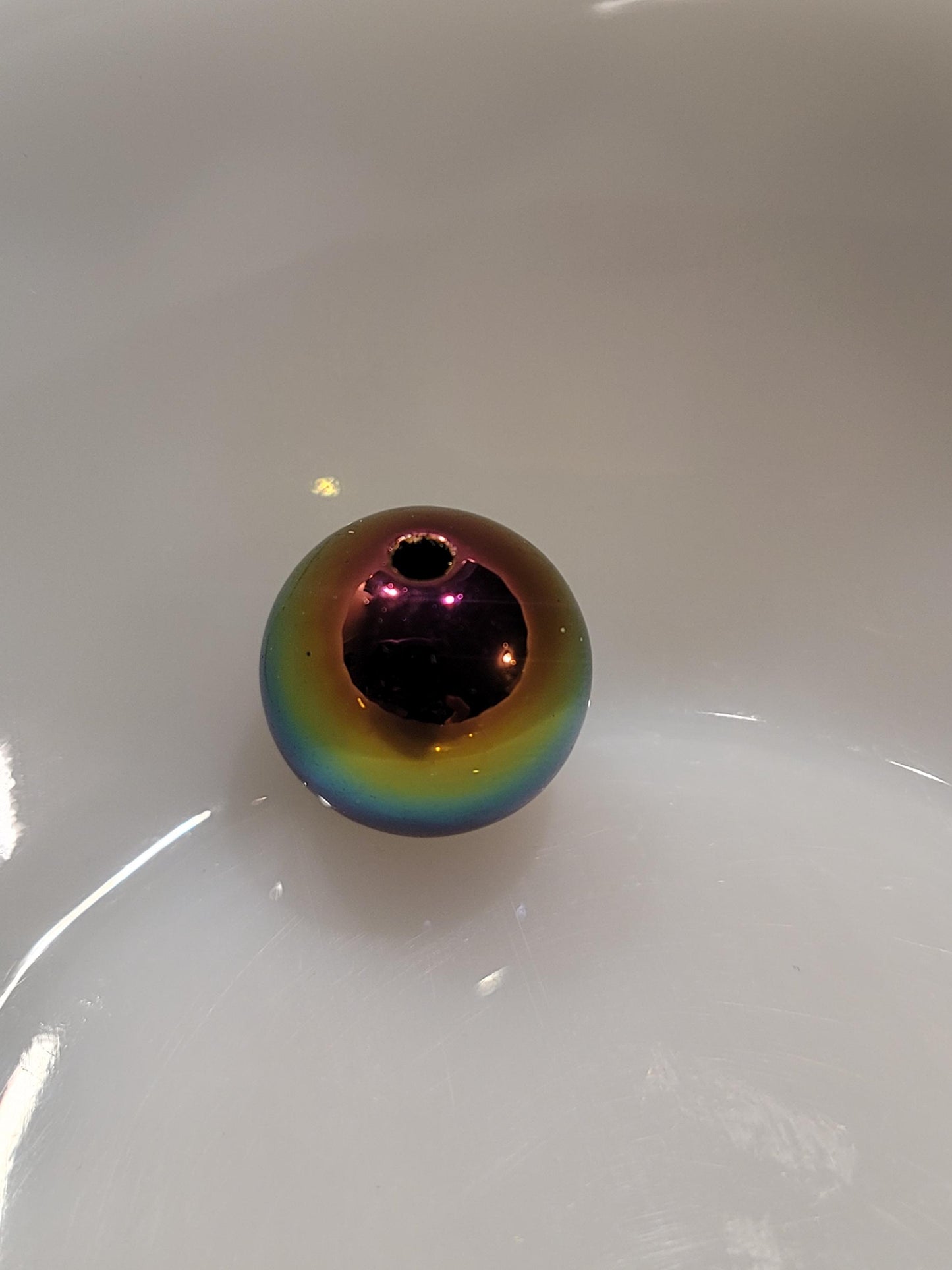16 MM Black AB iridescent beads, 10 piece