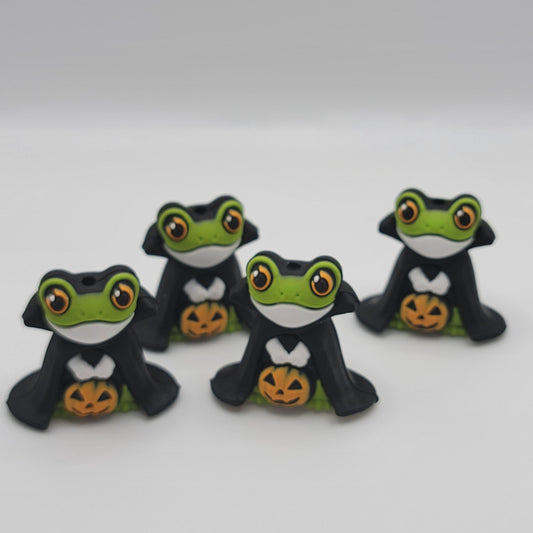 Halloween Caped frog silicone focal, 2pack