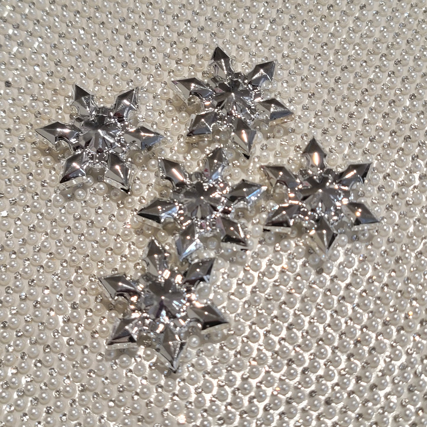 Silver acrylic snowflake beads