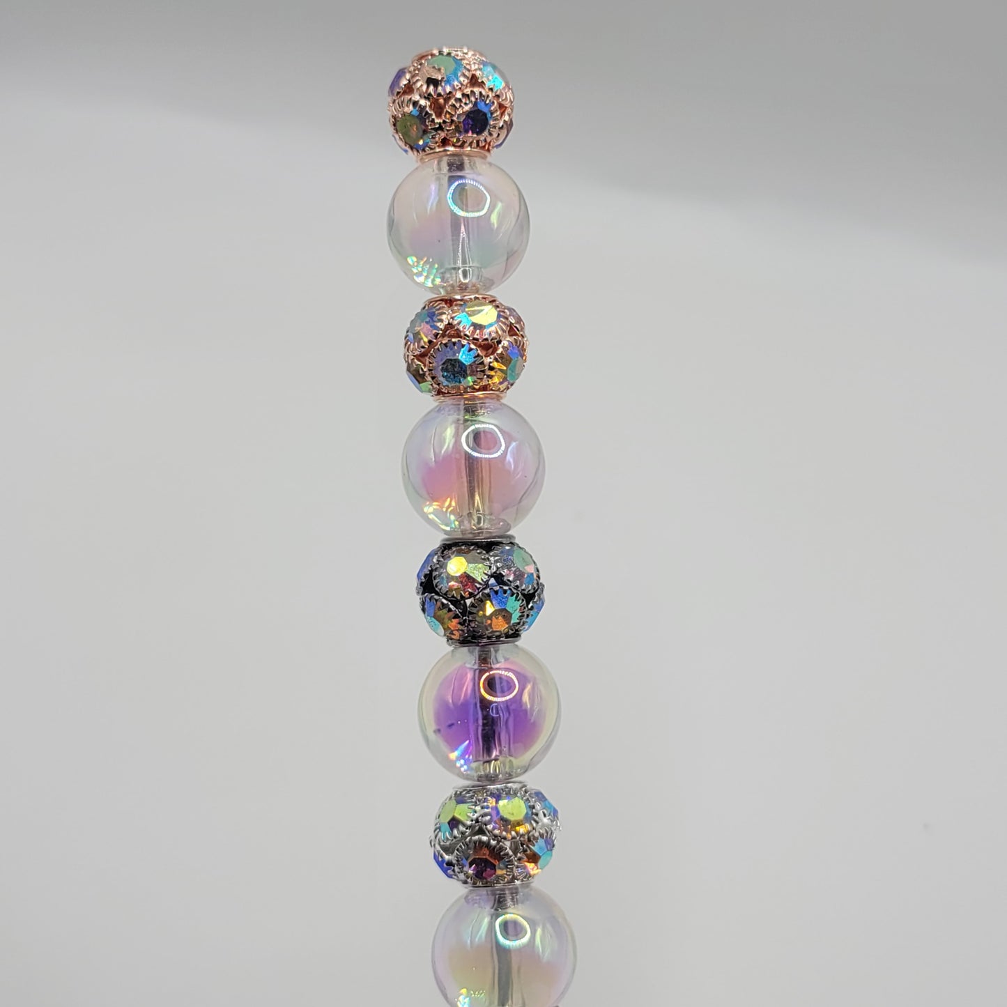 Rhinestone rondelle beads x4, rosegold, gold, silver, gunmetal