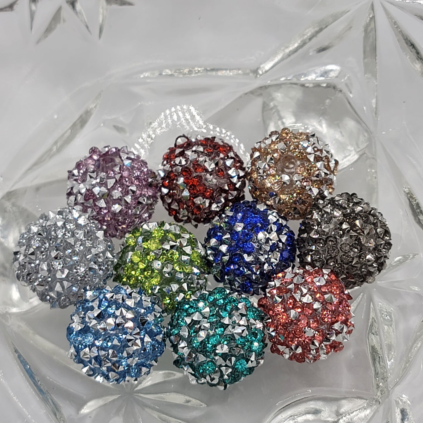 16mm full rhinestone beads, 10pc