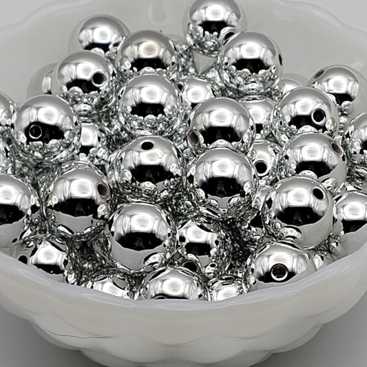 16MM Silver acrylic beads