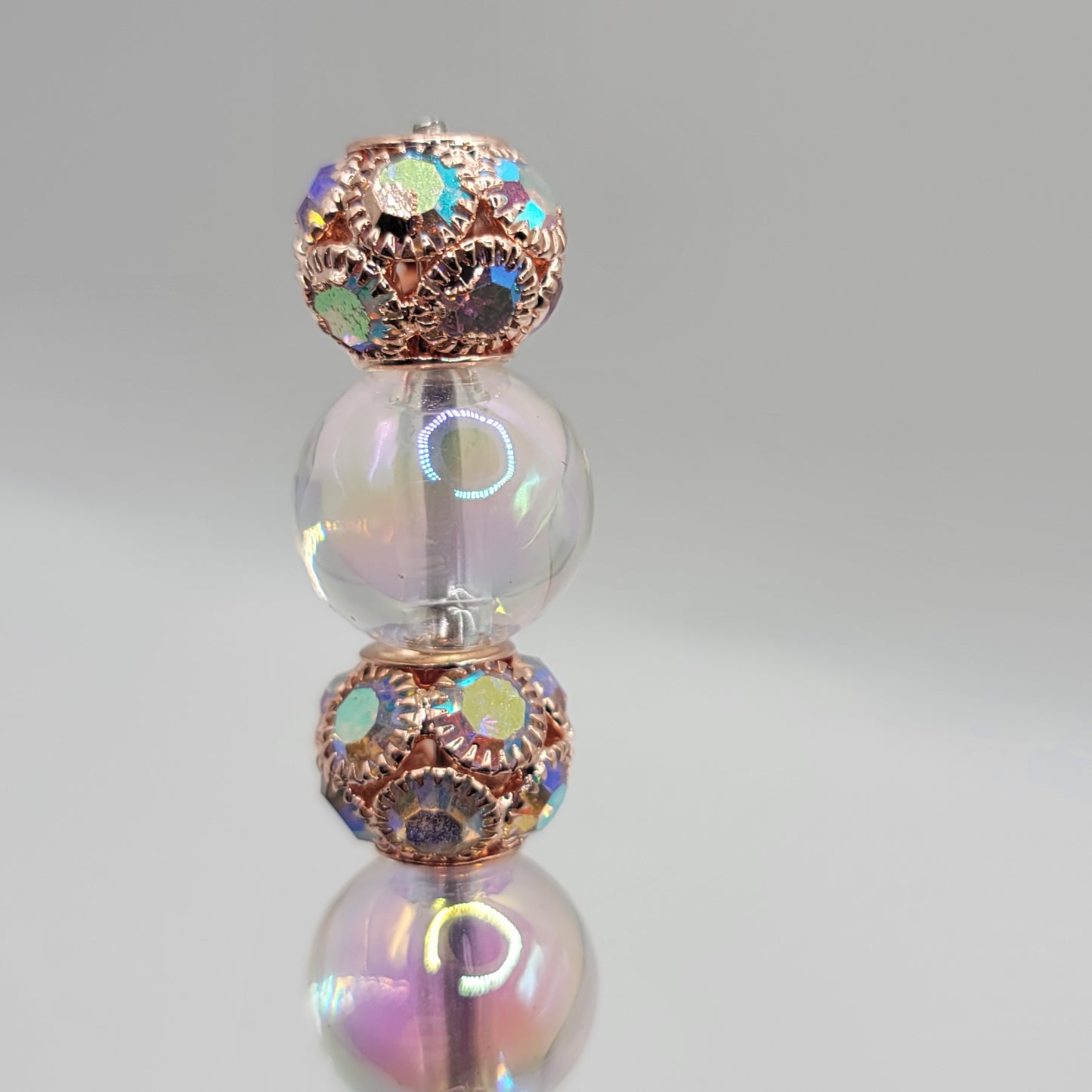 Rhinestone rondelle beads x4, rosegold, gold, silver, gunmetal