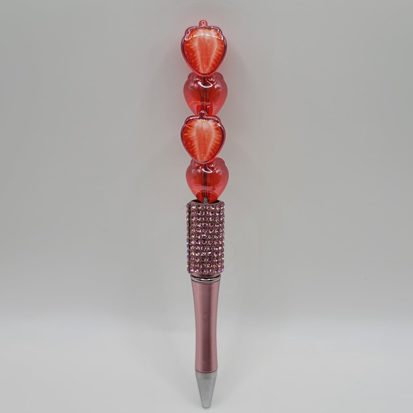 Resin strawberry bead,realistic;10 piece