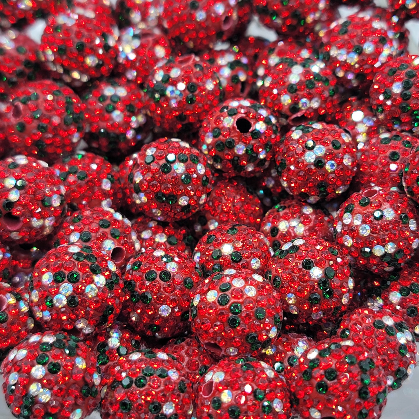 Rhinestone  Clay Christmas beads 16MM
