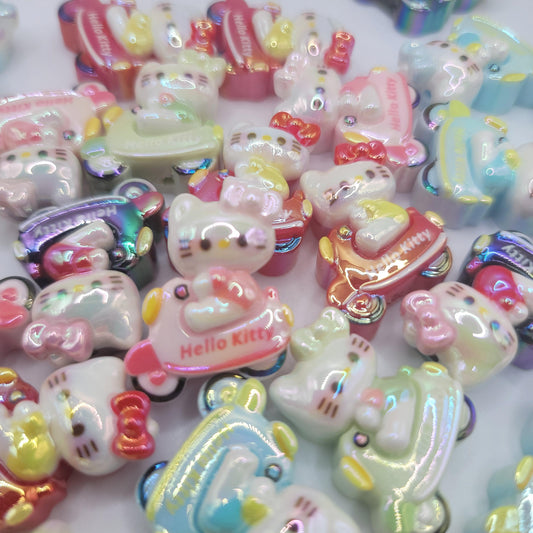 HK riding moped/scooter bead 5 pieces mixed