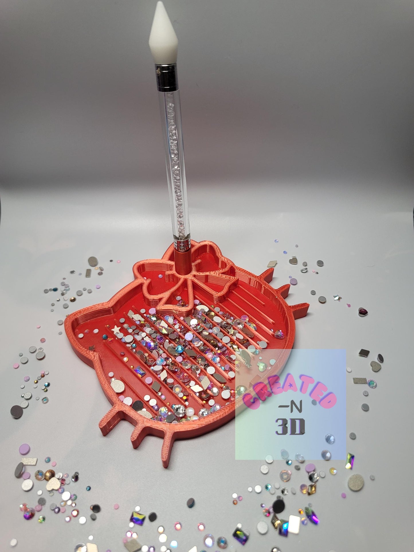 3d printed Cute Cat-Shaped Rhinestone Sorting Tray | Diamond Painting sorter HK