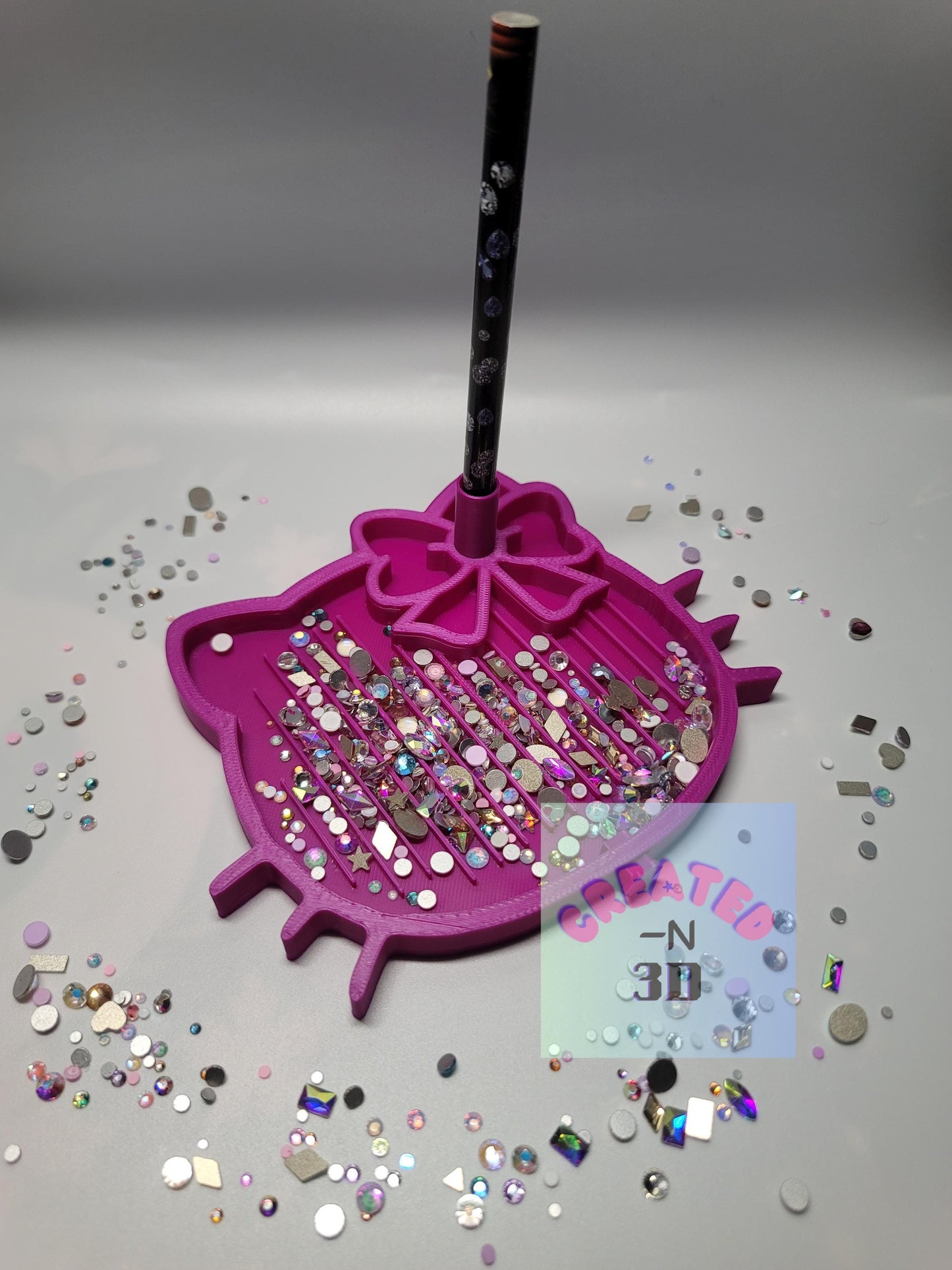 3d printed Cute Cat-Shaped Rhinestone Sorting Tray | Diamond Painting sorter HK
