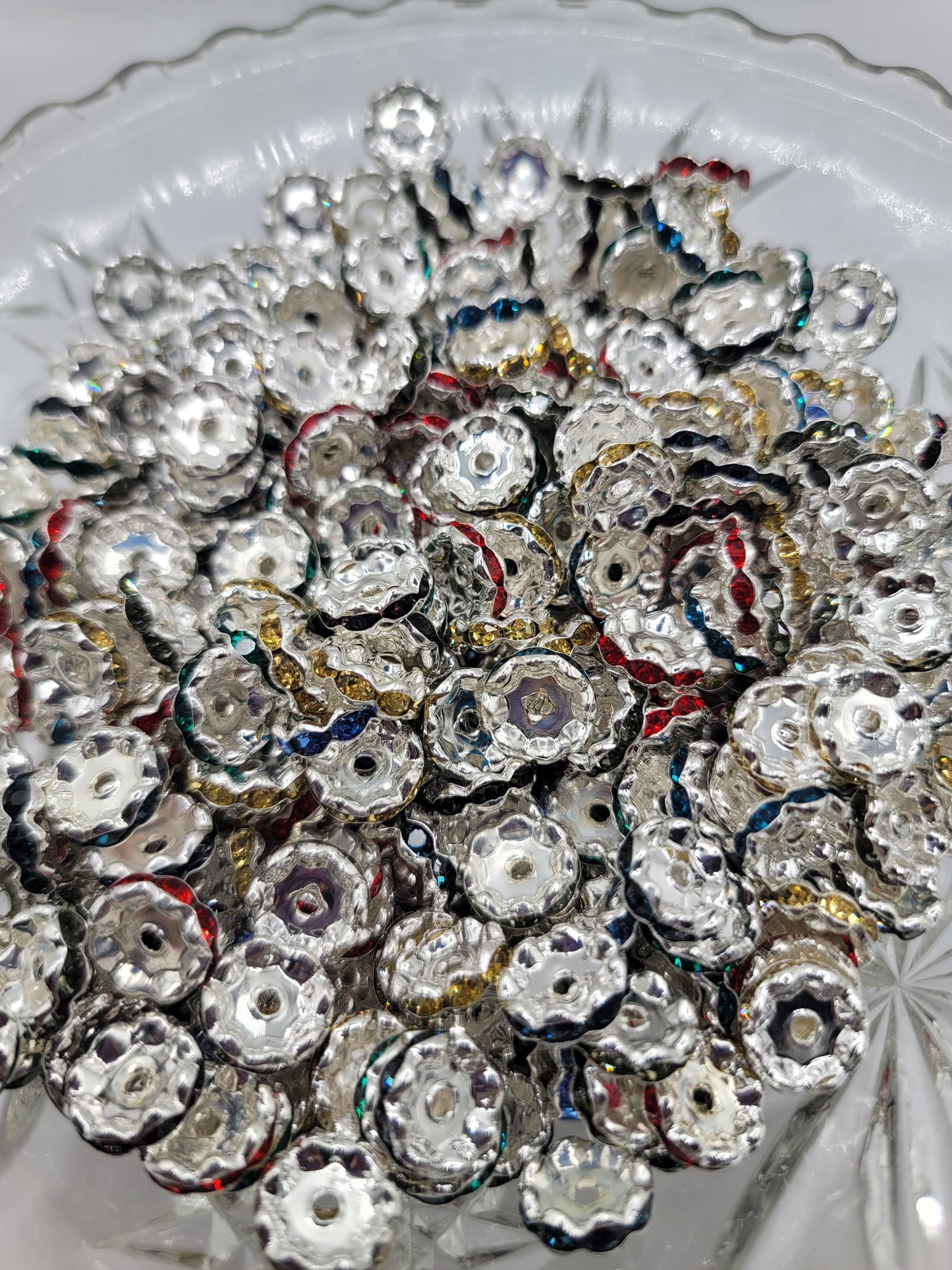 12mm rhinestone spacers, mix of 50