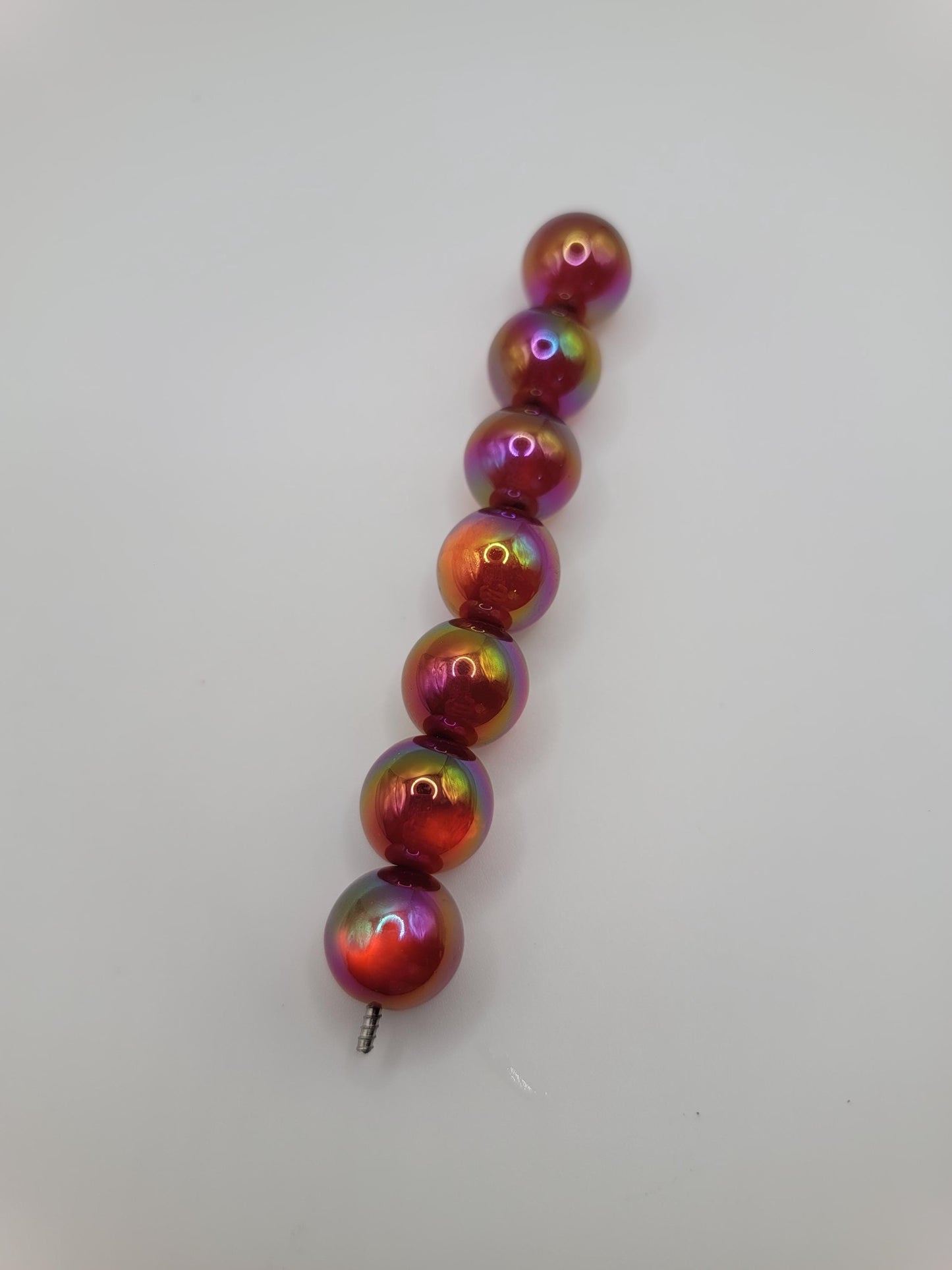 15MM Red wine colored beads, uv iridescent coating Acrylic