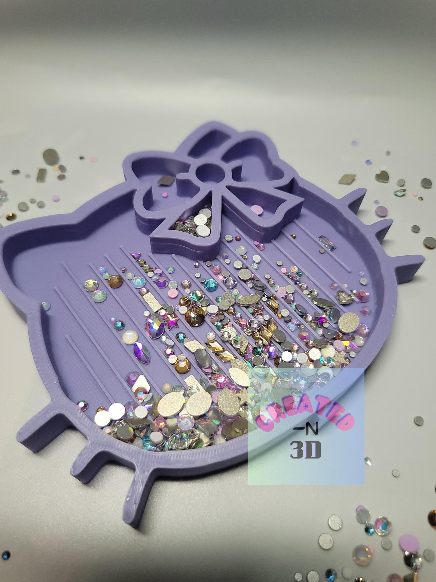 3d printed Cute Cat-Shaped Rhinestone Sorting Tray | Diamond Painting sorter HK