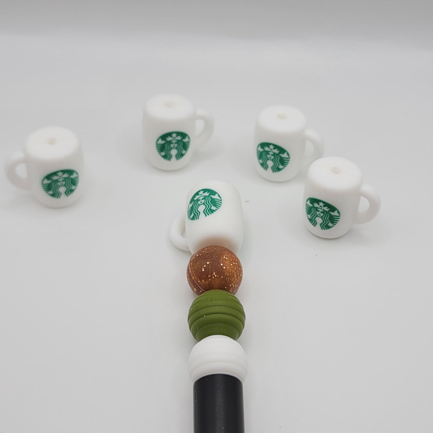 Green coffee cup, siren silicone focal