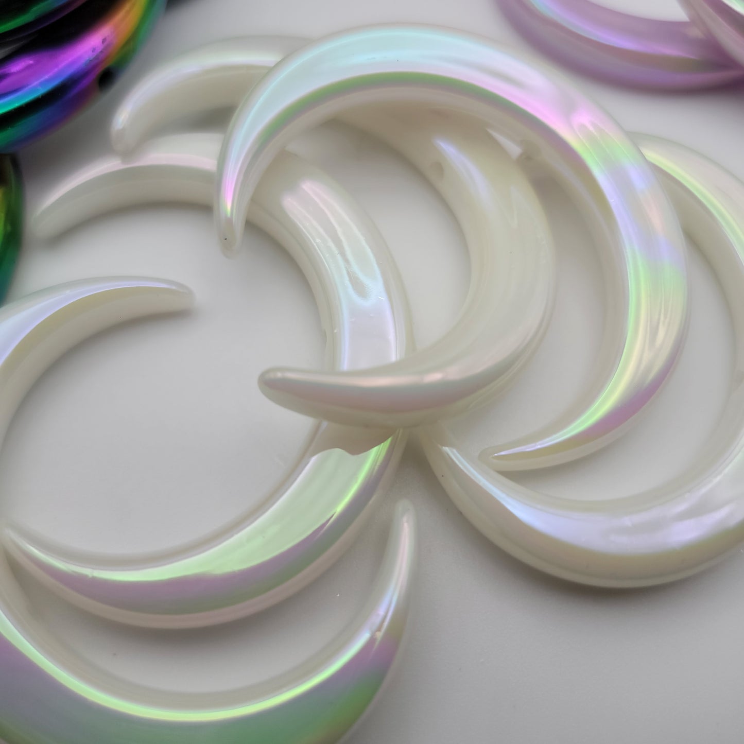 Acrylic iridescent moons