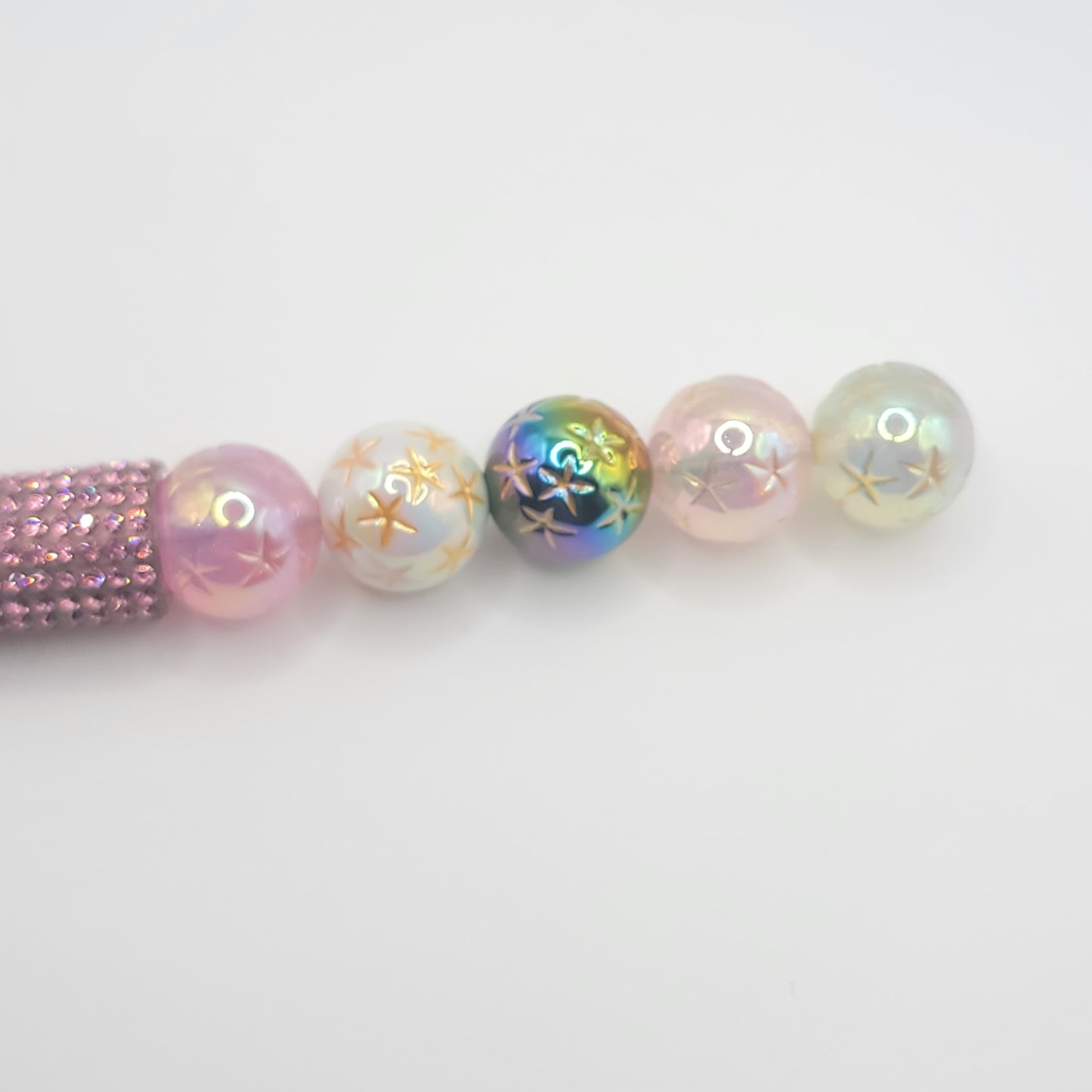 16mm engraved star uv beads mixed colors,10pcs
