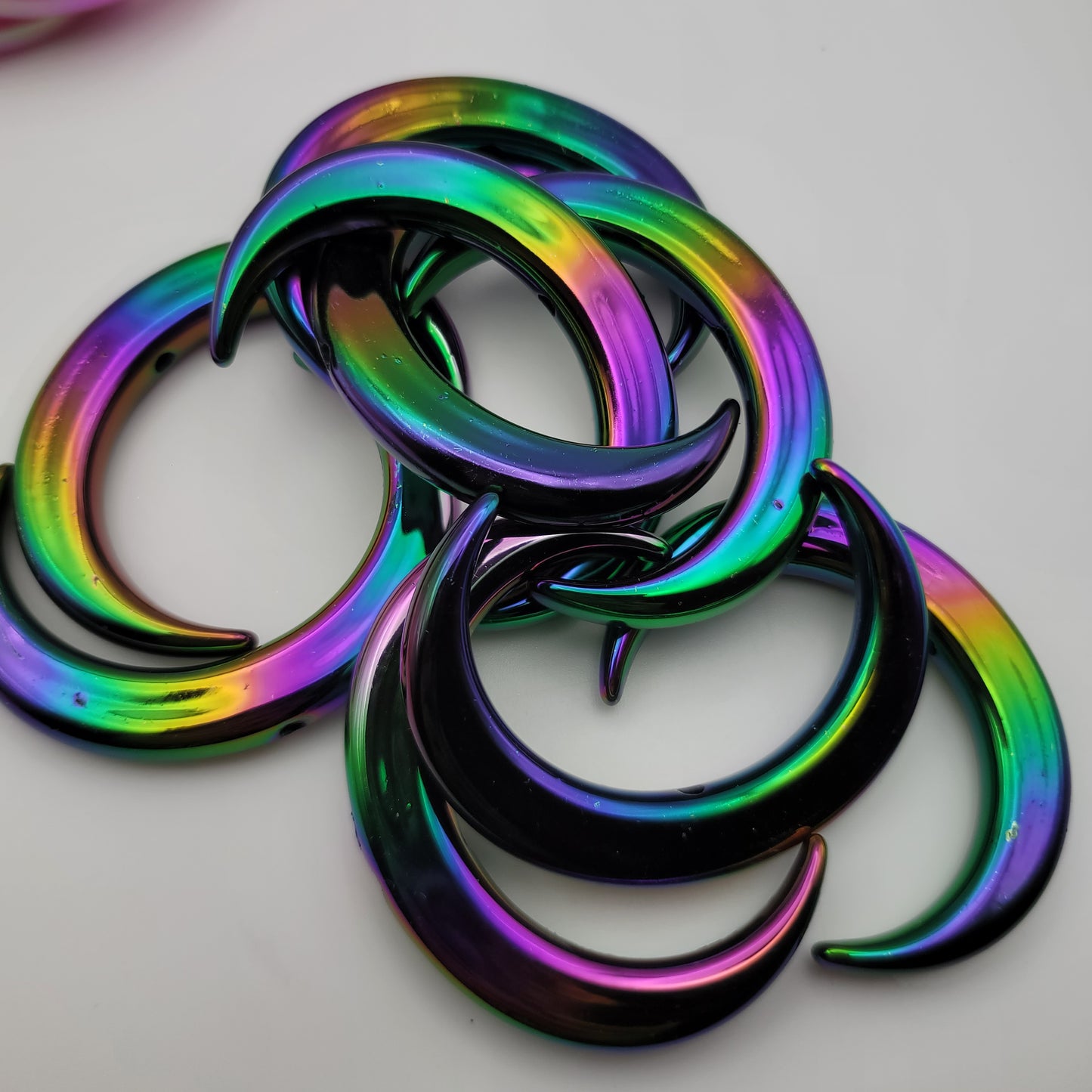 Acrylic iridescent moons