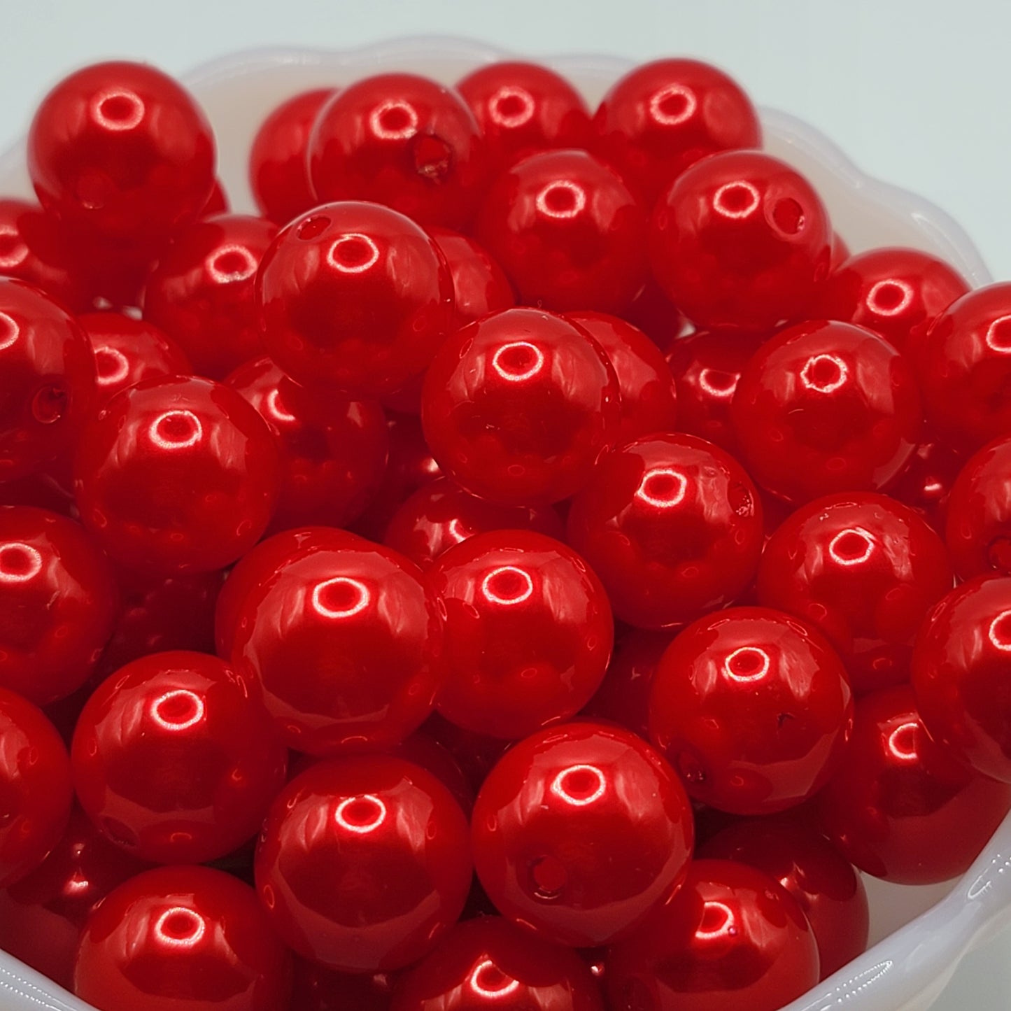 16mm red pearl beads, 10 piece