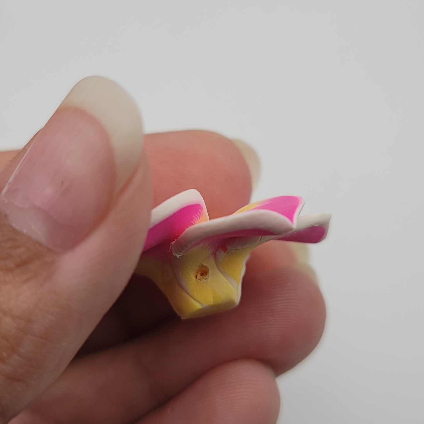 Plumeria soft clay beads,10 mixed colors