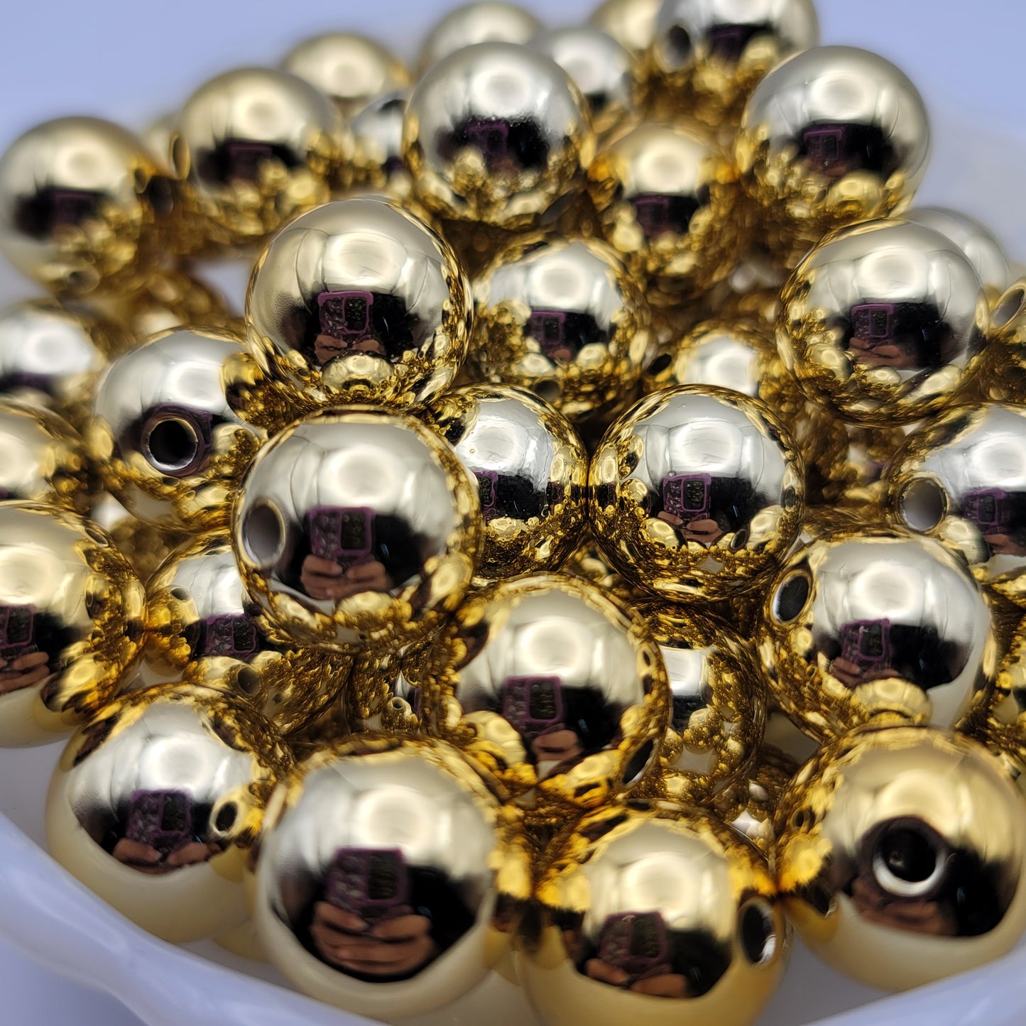 16MM Gold acrylic beads
