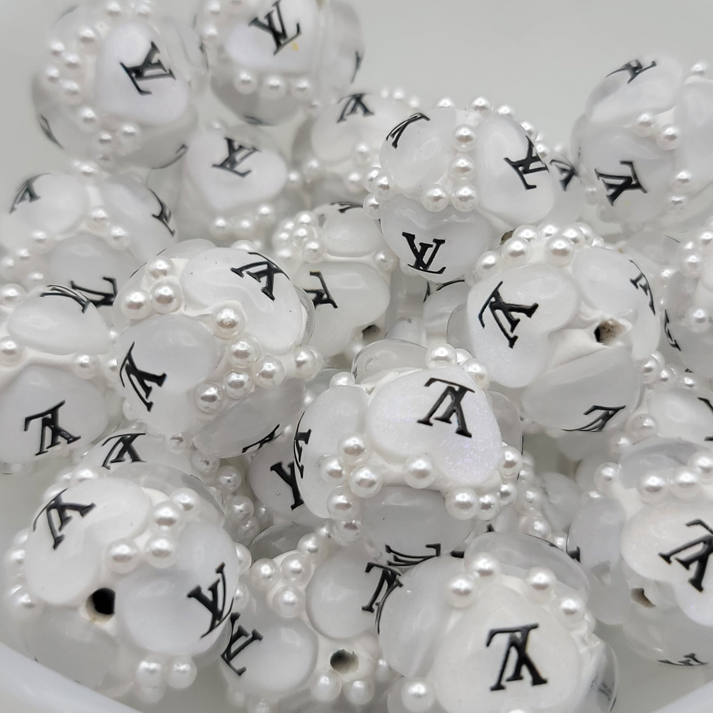 Black and white designer fancy bead