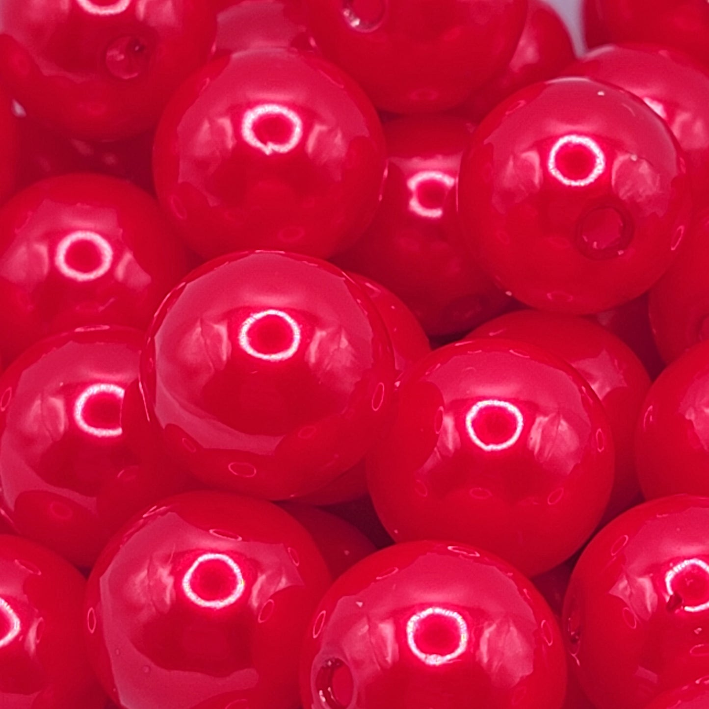 16mm red pearl beads, 10 piece