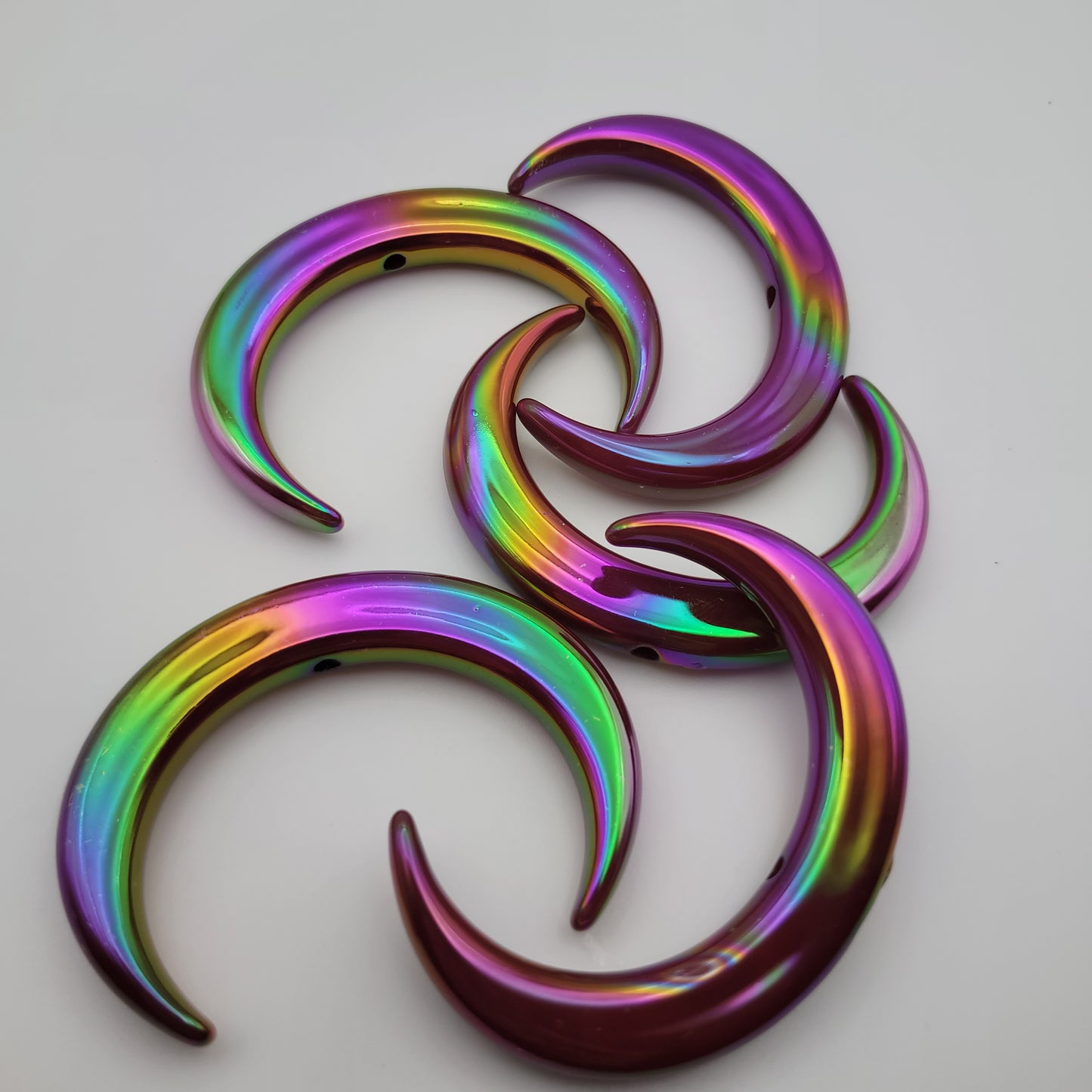 Acrylic iridescent moons